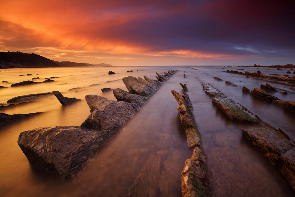Flysch de Barrika al atardecer